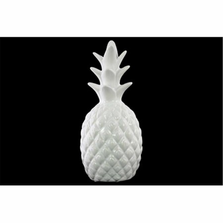 SMARTGIFTS 4.25 x 9.75 x 4.25 in. Ceramic Pineapple Figurine - Gloss Finish, White SM3245021